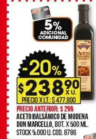 Coto Aceto Balsámico De Modena Don Marcello oferta