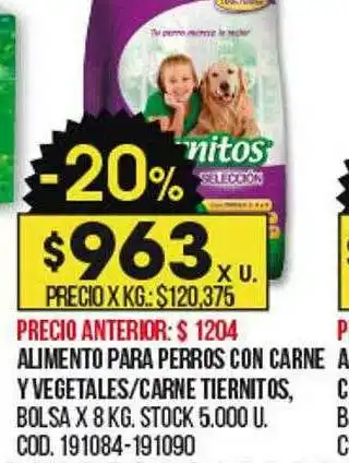 Coto Alimento Para Perros Con Carne Y Vegetales Carne Tiernitos oferta