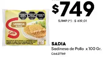 Diarco Sadia sadinesa de pollo oferta