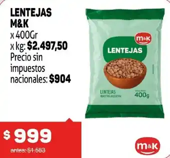 Makro M&K lentejas oferta