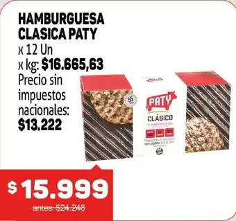 Makro Paty hamburguesa clasica oferta