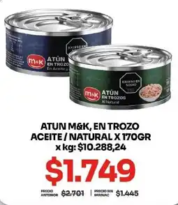 Makro M&K atún en trozo oferta