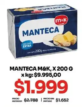 Makro M&K manteca oferta
