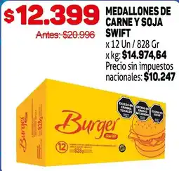 Makro Swift medallones de carne y soja oferta