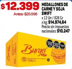 Makro Swift medallones de carne y soja oferta