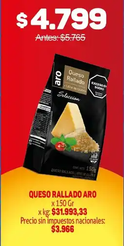 Makro Aro queso rallado oferta