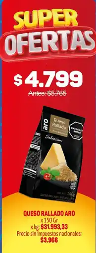 Makro Aro queso rallado oferta
