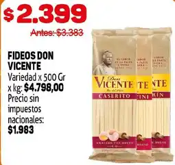Makro Don vicente fideos oferta