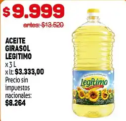 Makro Legitimo aceite girasol oferta