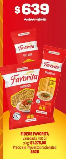 Makro Favorita fideos oferta