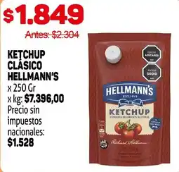 Makro Hellmann's ketchup clásico oferta