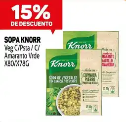 Makro Knorr sopa de vegetales con caracolitos verdes oferta