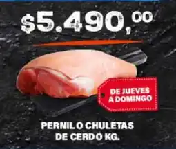 Supermercados Damesco Pernil o chuletas de cerdo oferta