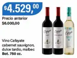 Supermercados Damesco Cafayate vino cabernet sauvignon, dulce tardio, malbec oferta