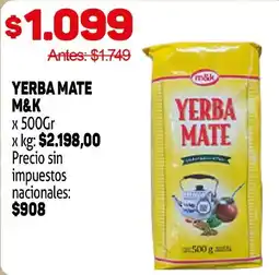 Makro M&K yerba mate oferta
