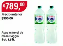Supermercados Damesco Baggio agua mineral de mesa oferta