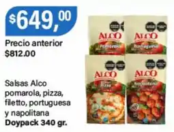 Supermercados Damesco Alco salsas pomarola pizza filetto portuguesa y napolitana oferta