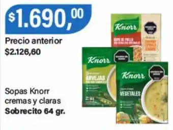 Supermercados Damesco Knorr sopas cremas y claras oferta