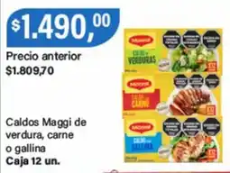 Supermercados Damesco Maggi caldos de verdura, carne o gallina oferta