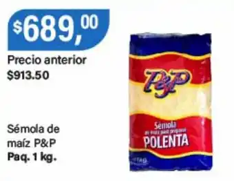 Supermercados Damesco P&P sémola de maíz oferta