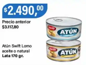 Supermercados Damesco Swift atún lomo aceite o natural oferta