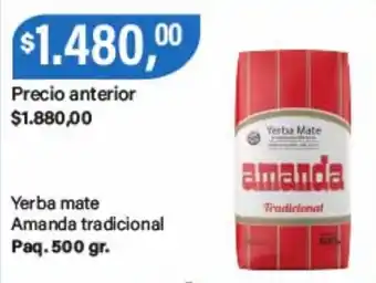Supermercados Damesco Amanda yerba mate tradicional oferta