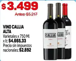 Makro Callia vino alta oferta