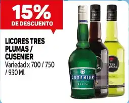Makro Licores tres plumas / cuseñier oferta