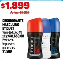 Makro Etiquet desodorante masculino oferta