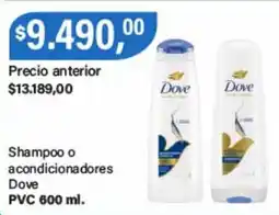 Supermercados Damesco Dove shampoo o acondicionadores oferta