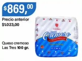 Supermercados Damesco Las tres queso cremoso oferta