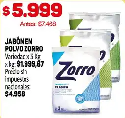 Makro Zorro jabón en polvo oferta