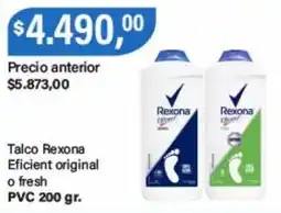 Supermercados Damesco Rexona talco efficient original o fresh oferta