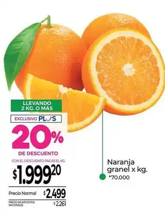 La Anonima Naranja granel oferta