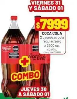 Almacor Coca cola - 2 gaseosas cola regular/zero oferta