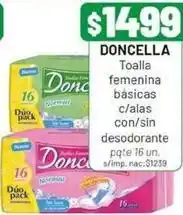 Almacor Doncella - toalla femenina básicas c/alas desodorante oferta