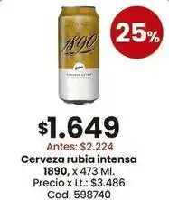 Coto 1890 - cerveza rubia intensa , x 473 ml oferta