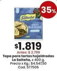Coto La salteña - tapa para tartas hojaldradas oferta