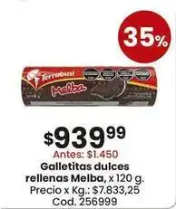 Coto Terrabusi - galletitas dulces melba, x 120 g oferta