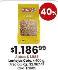 Coto Coto - lentejas oferta