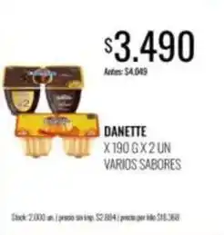 Supermercados Tadicor Danette - x 190 g x 2 un oferta