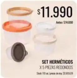 Supermercados Tadicor Set herméticos x 5 piezas redondos oferta