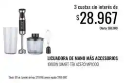 Supermercados Tadicor Smart tek - licuadora de mano más accesorios 1000w smart-tek acero mp1000 oferta