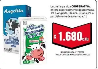 Cooperativa Obrera Vida - leche larga oferta