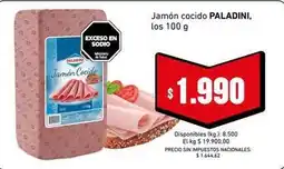 Cooperativa Obrera Paladini - jamón cocido oferta