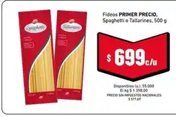 Cooperativa Obrera Primer - fideos primer precio, spaghetti o tallarines oferta