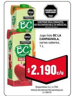 Cooperativa Obrera Bc - jugo listo oferta