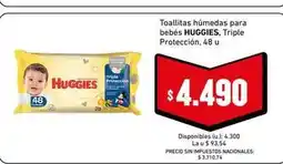 Cooperativa Obrera Huggies - toallitas húmedas para bebés, triple protección oferta