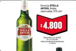 Cooperativa Obrera Stella artois - cerveza rubia, retornable oferta