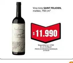 Cooperativa Obrera Saint felicien - vino tinto malbec oferta